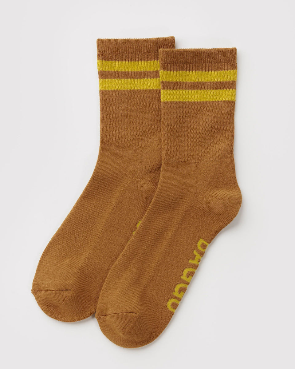 BAGGU Socks and Slippers Ribbed Sock - Toffee Stripe