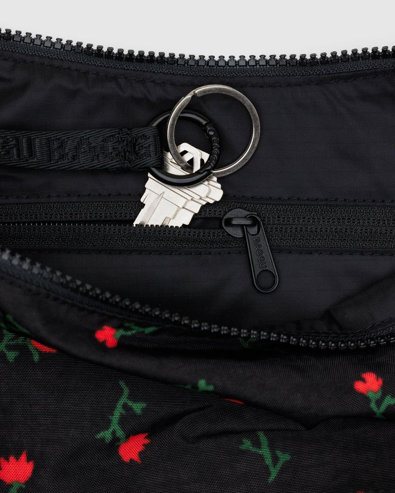 BAGGU  Medium Nylon Crescent Bag - Painted Wildflower