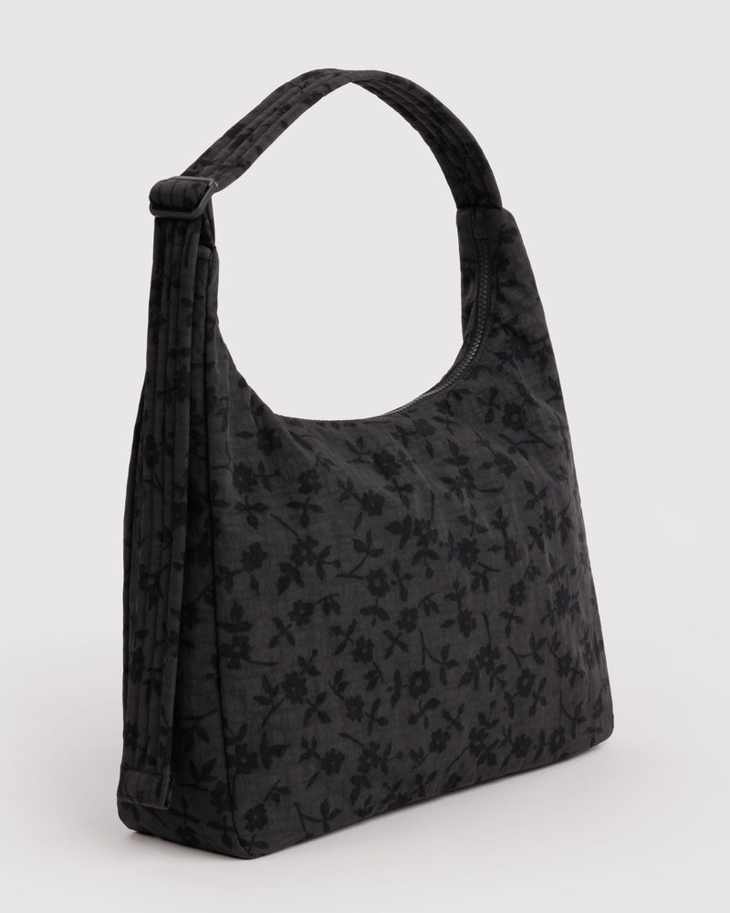 BAGGU  Nylon Shoulder Bag - Charcoal Ditsy Floral