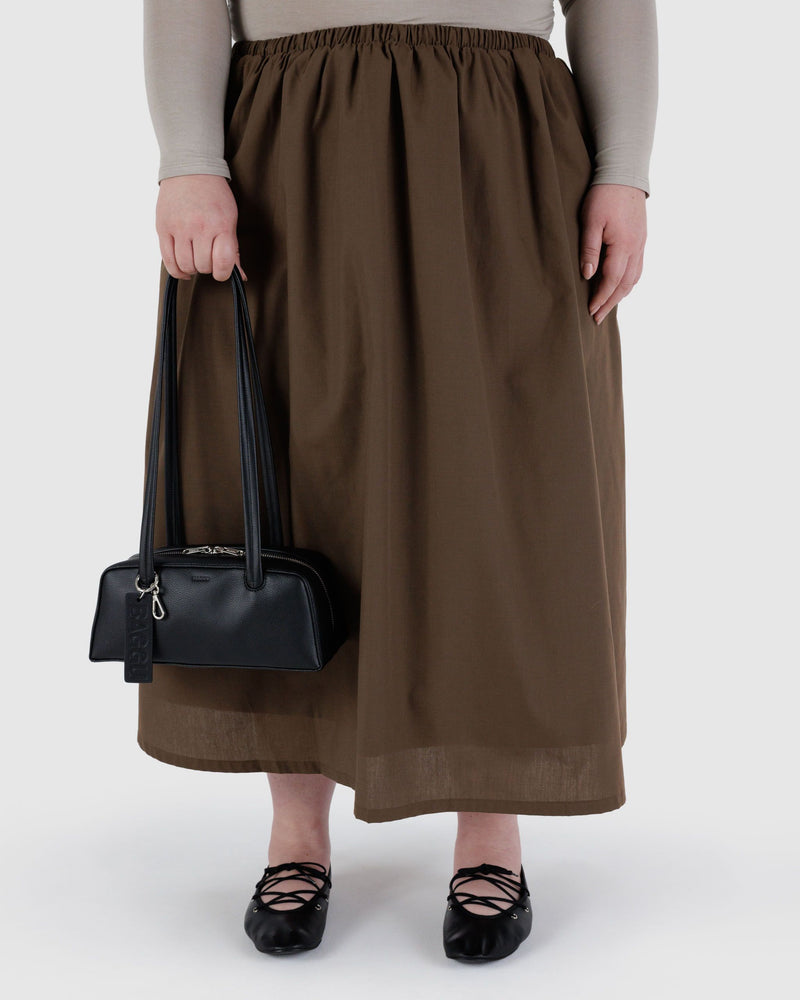 BAGGU PRODUCTS Small Recycled Leather Bowler Bag - Black