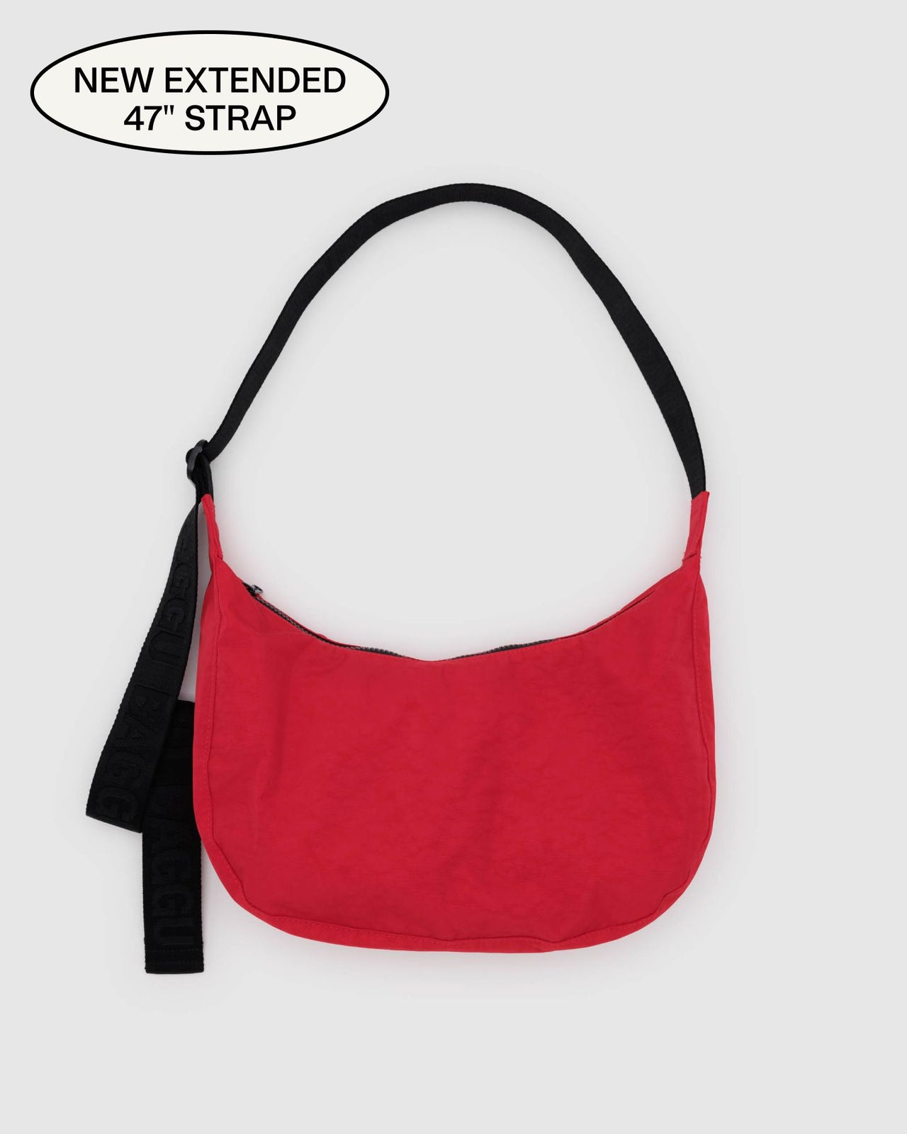 Medium Nylon Crescent Bag - Candy Apple