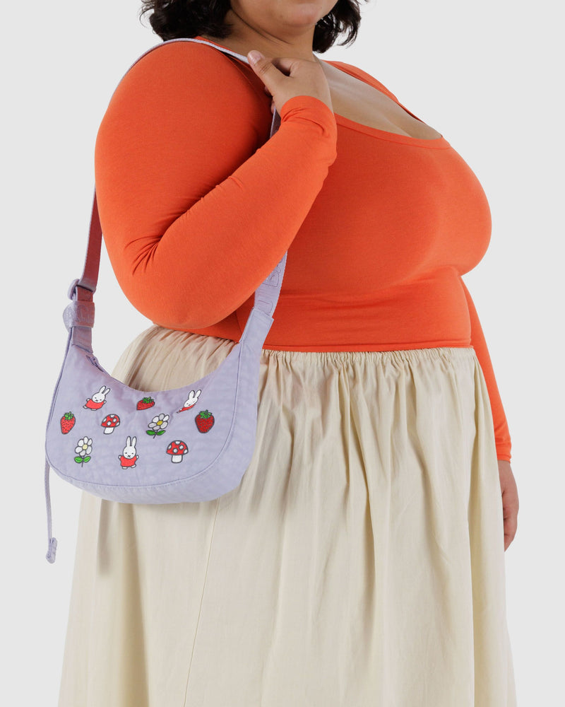 BAGGU  Small Nylon Crescent Bag - Embroidered Miffy