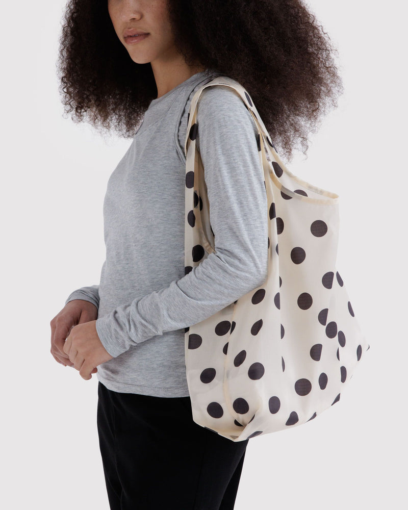 BAGGU  Standard Baggu - Cream and Black Polka Dot