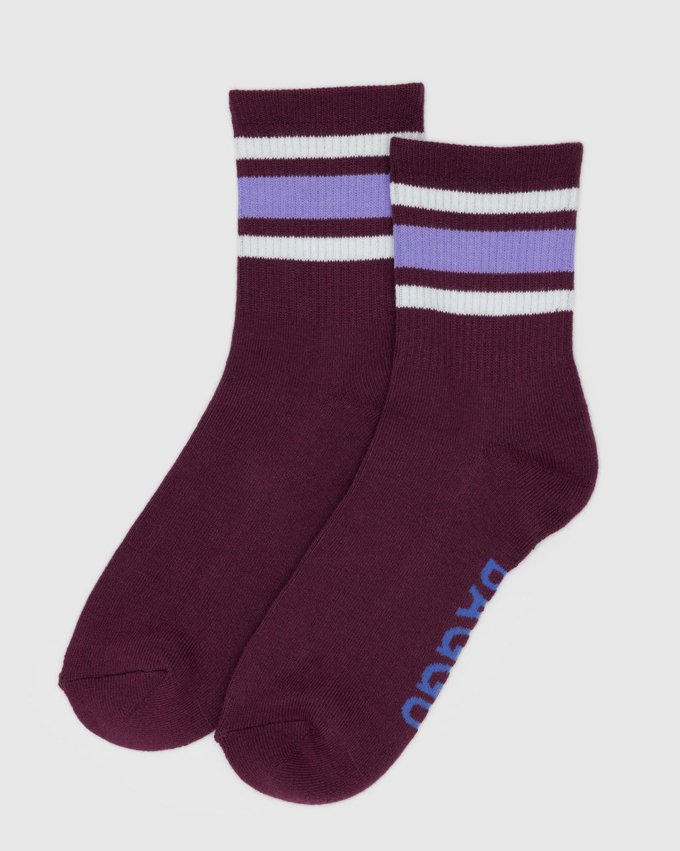 BAGGU PRODUCTS Ribbed Sock - Mahogany Stripe