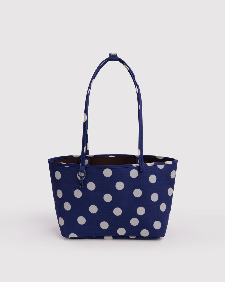 BAGGU  Medium Nylon Reversible Tote - Navy Polka Dot Mix