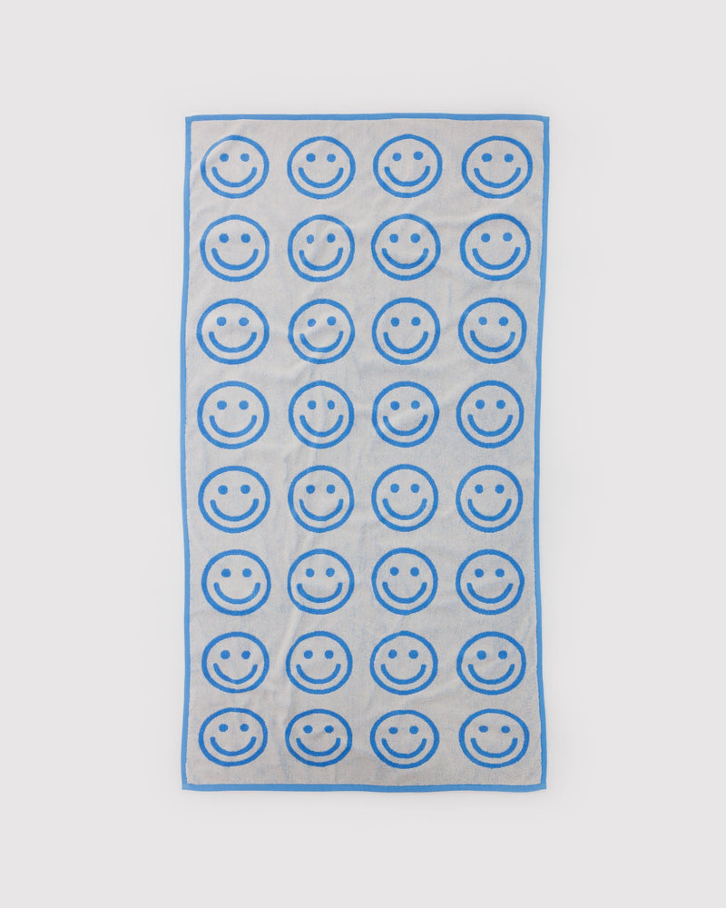 BAGGU  Bath Towel - Sky Blue Happy