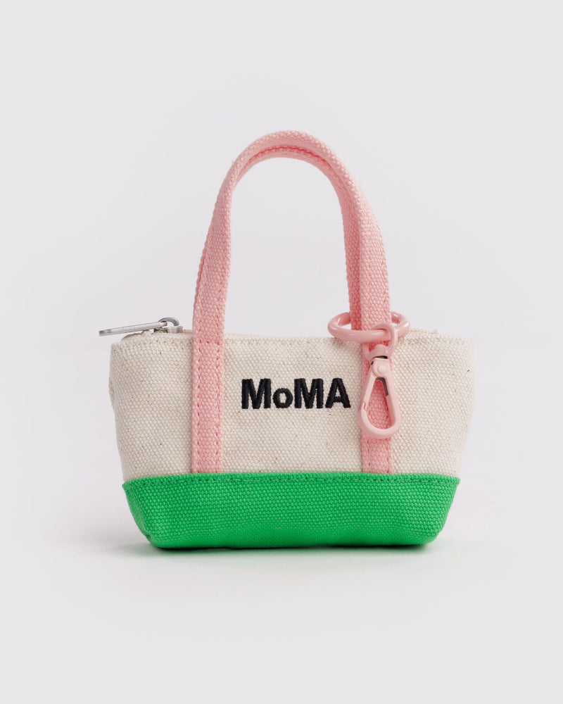 BAGGU  MoMA Tote Charm - Pink/ Green