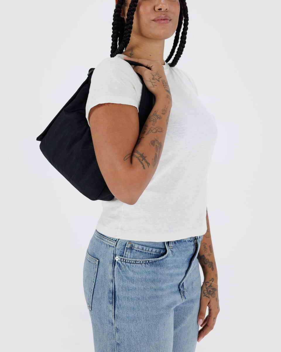 BAGGU Products Mini Nylon Shoulder Bag - Black Key Leash