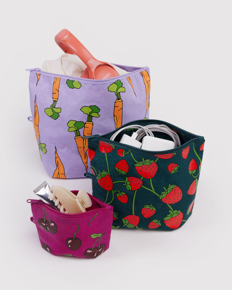 BAGGU  Go Pouch Set - Carrots & Berries