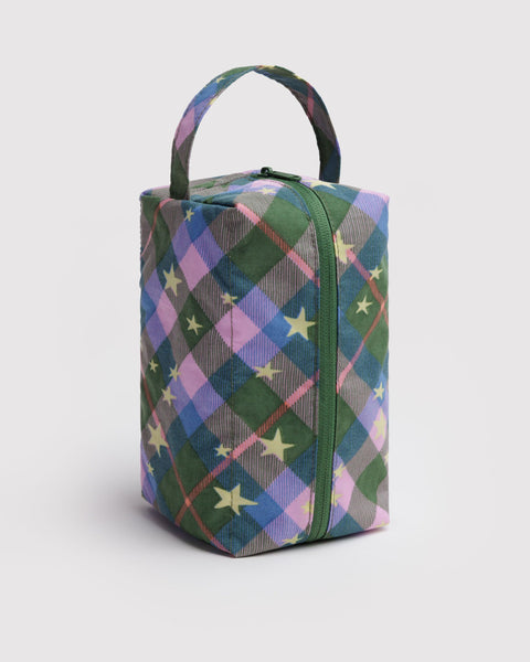 BAGGU.com Travel Dopp Kit - Green Star Plaid