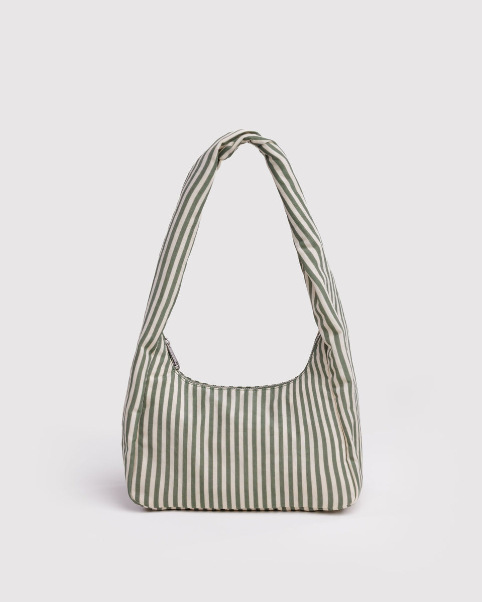 BAGGU Products Small Nylon Meringue Bag - Sage Stripe