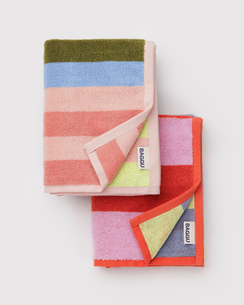 BAGGU  Hand Towel Set of 2 - Pool Stripe Mix