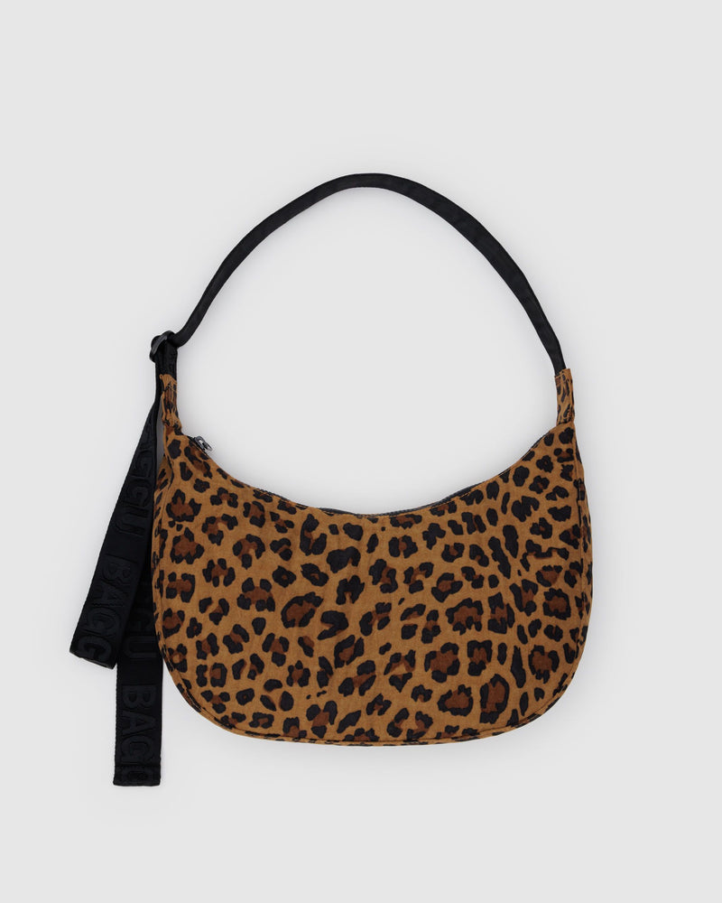 BAGGU.com Crossbody Bags Medium Nylon Crescent Bag - Leopard
