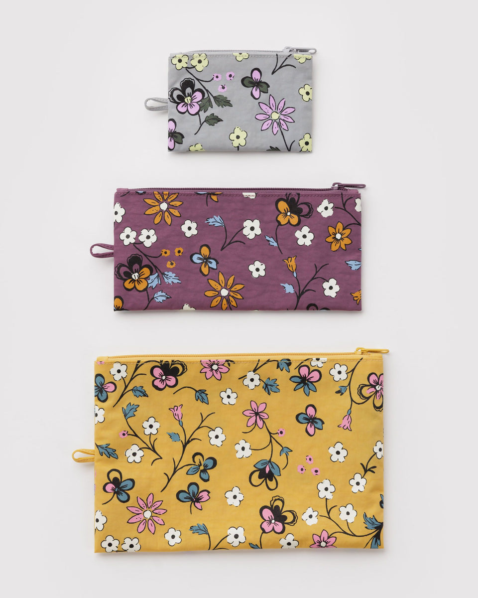 BAGGU ALL PRODUCTS (EXCEPT GIFT CARDS) Flat Pouch Set - Wildwood Mix