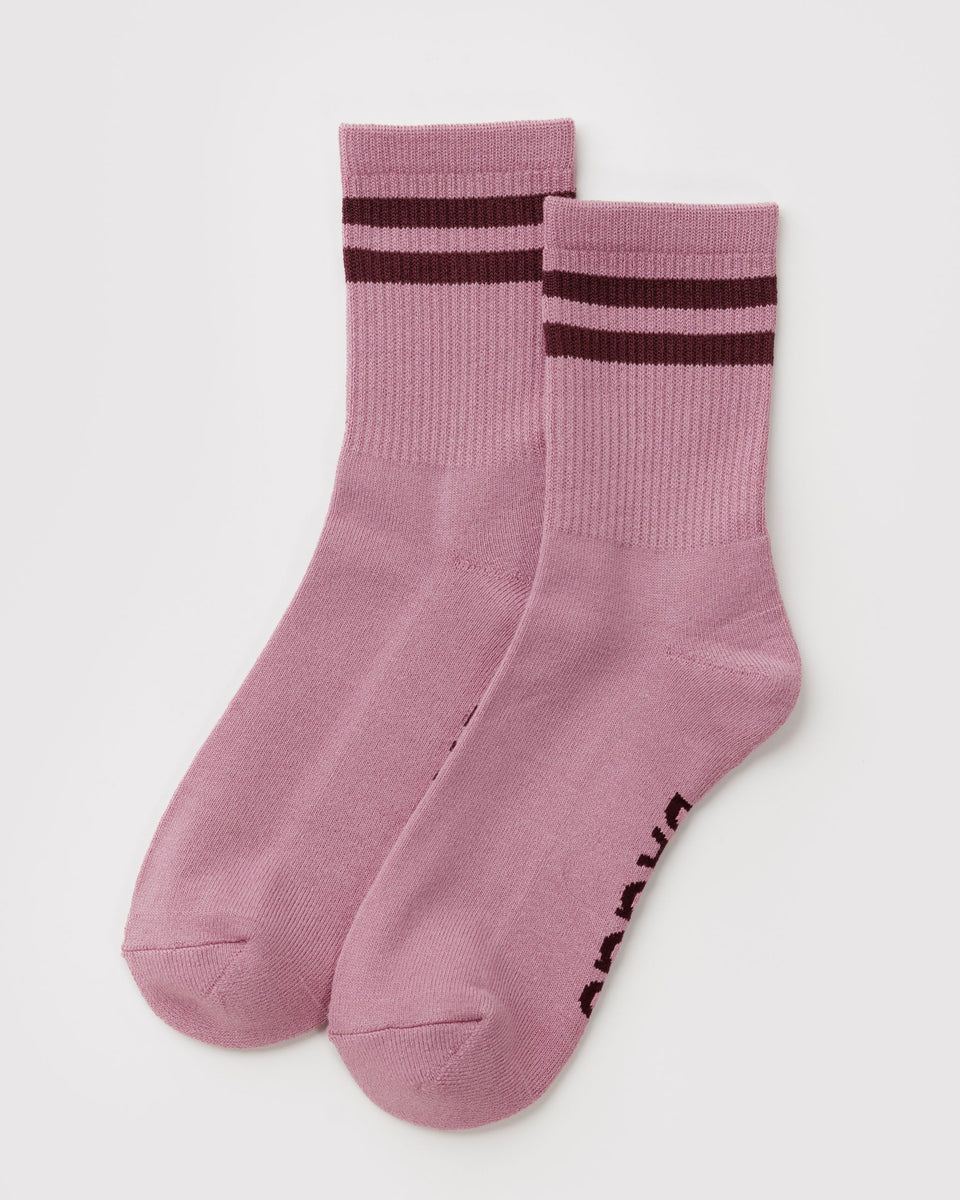 BAGGU Socks and Slippers Ribbed Sock - Wild Plum Stripe
