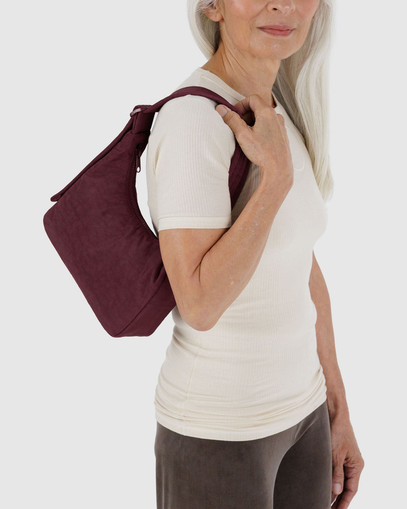 BAGGU  Mini Nylon Shoulder Bag - Mahogany