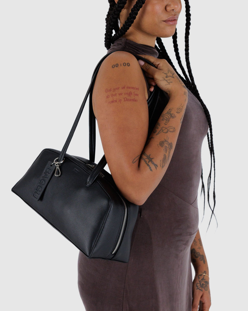 BAGGU.com  Recycled Leather Bowler Bag - Black