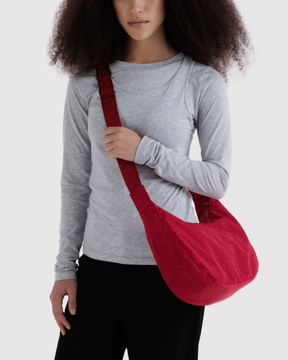 BAGGU New Arrivals Medium Nylon Crescent Bag - Cherry