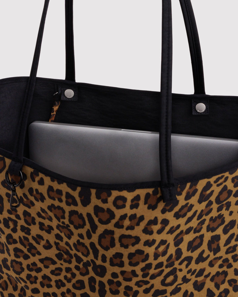 BAGGU  Large Nylon Reversible Tote - Leopard Mix