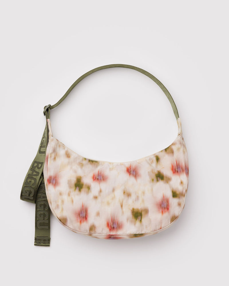 BAGGU  Medium Nylon Crescent Bag - Abstract Floral