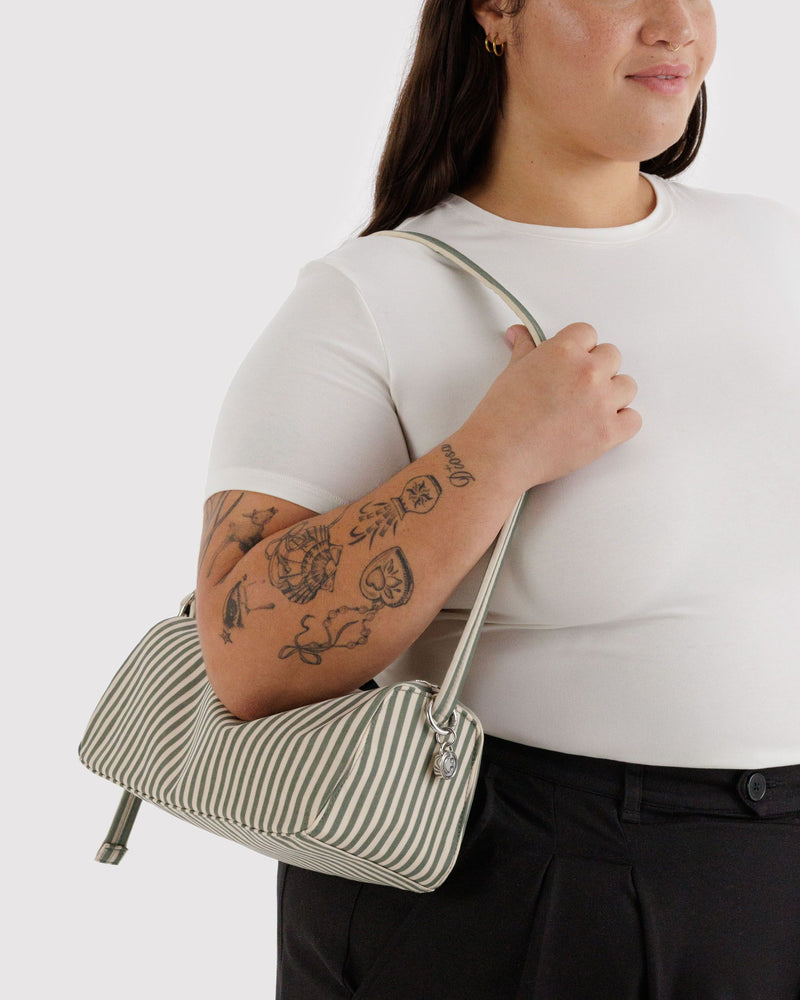 BAGGU  Nylon Loaf Bag - Sage Stripe