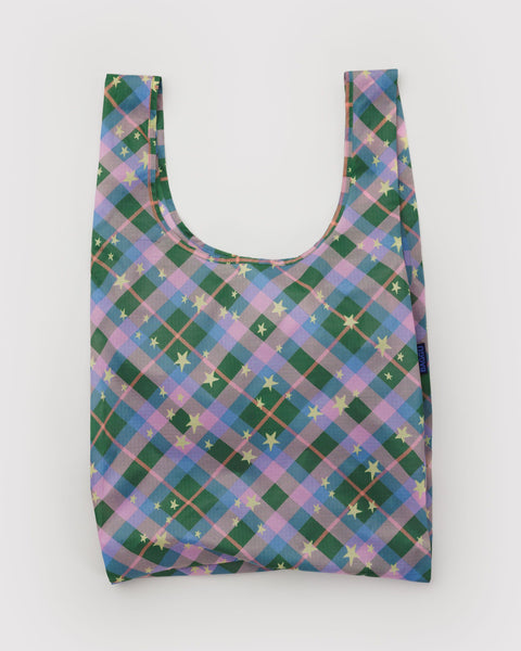 BAGGU New Arrivals Standard Baggu - Green Star Plaid