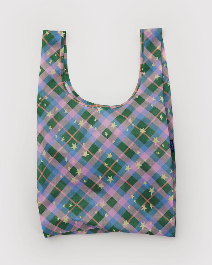 BAGGU New Arrivals Standard Baggu - Green Star Plaid