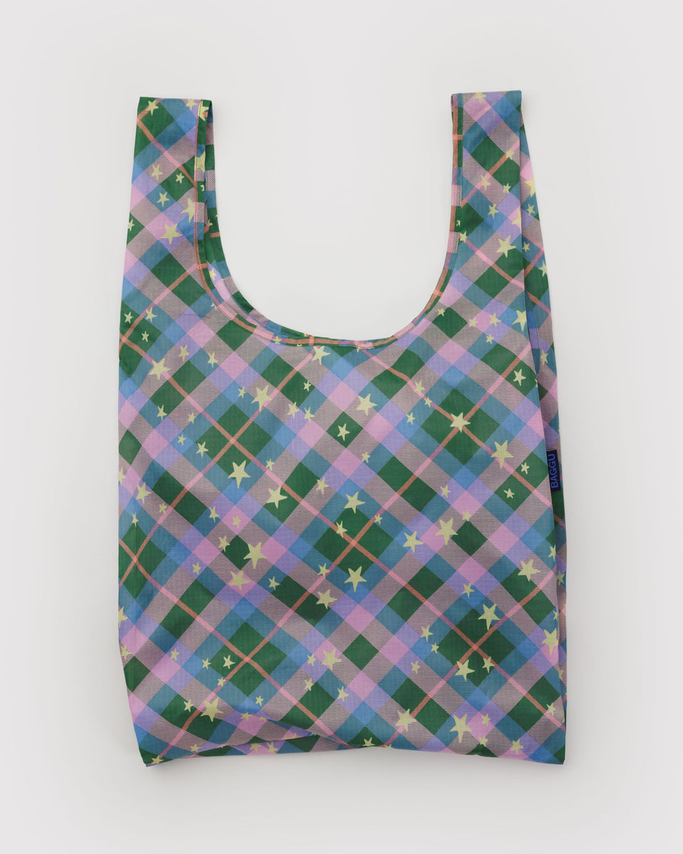BAGGU New Arrivals Standard Baggu - Green Star Plaid