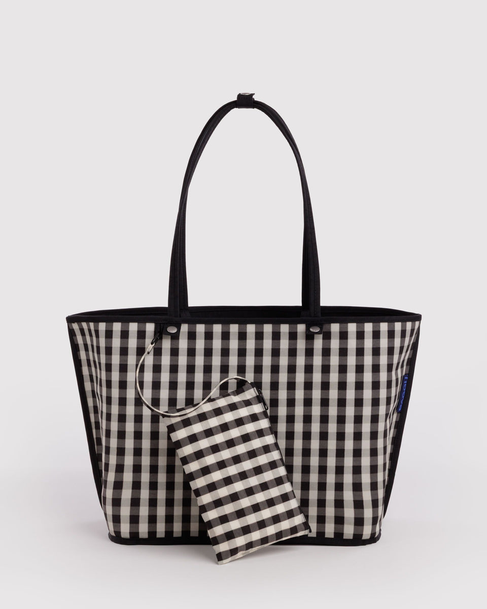 BAGGU Black Bags Large Nylon Reversible Tote - Black Mix