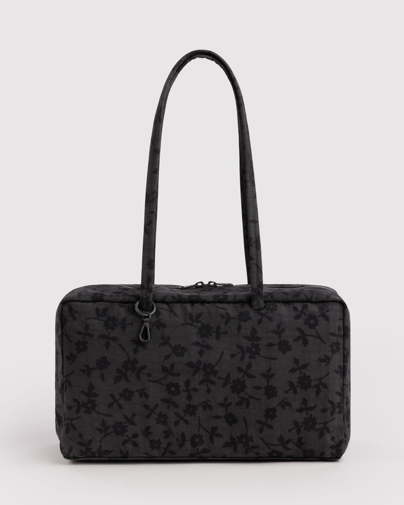 BAGGU  Medium Nylon Bowler Bag - Charcoal Ditsy Floral