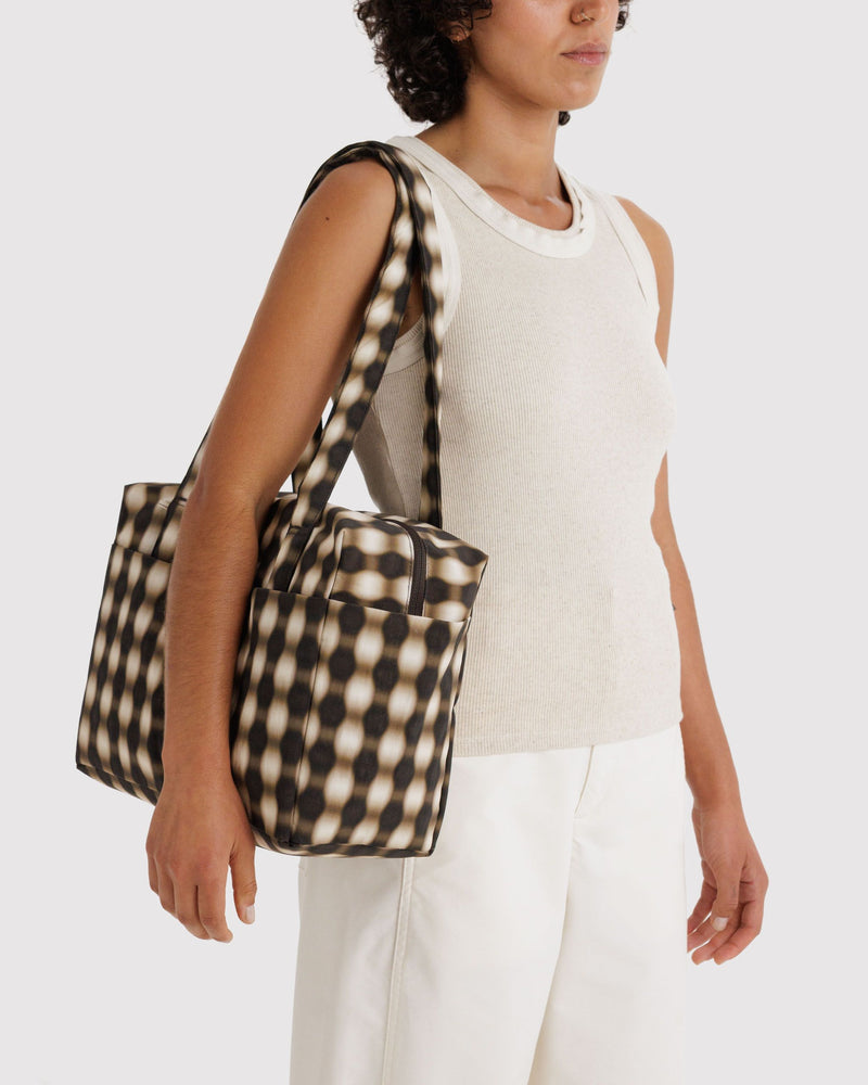 BAGGU  Everyday Cloud Bag - Blurred Gingham Brown