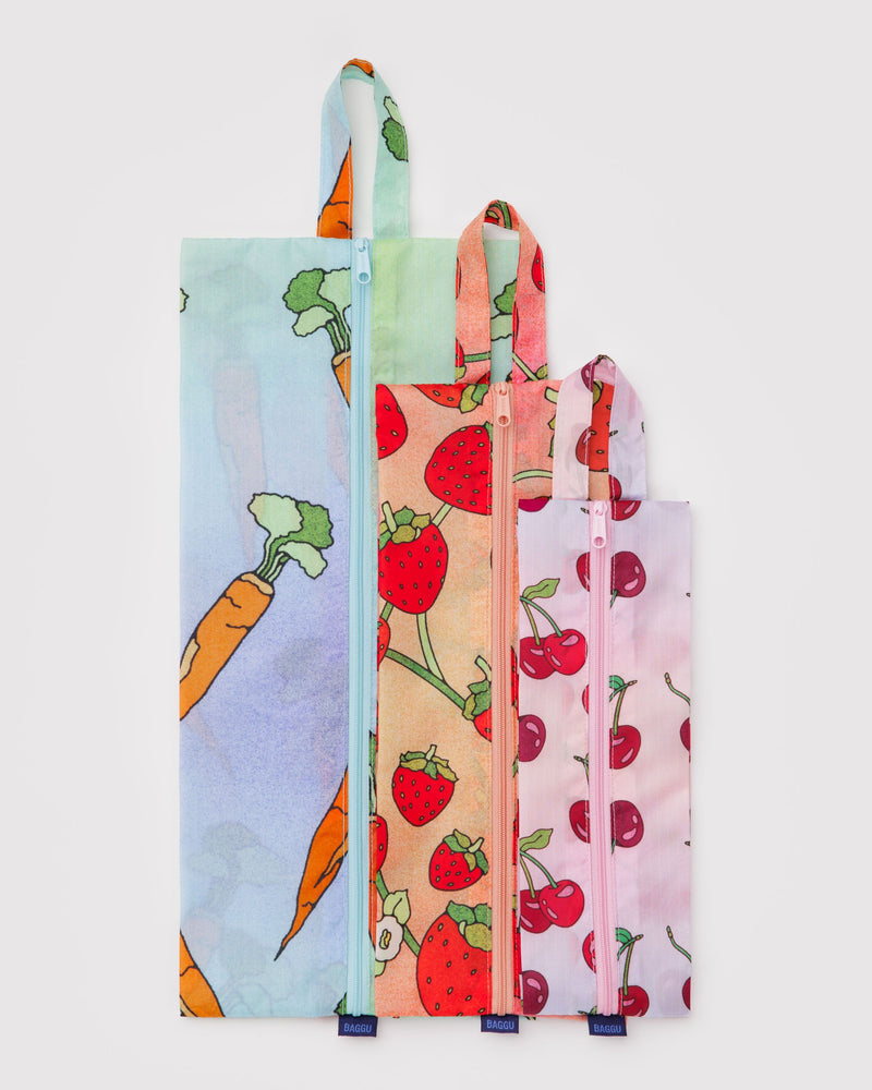 BAGGU  3D Zip Set - Carrots & Berries