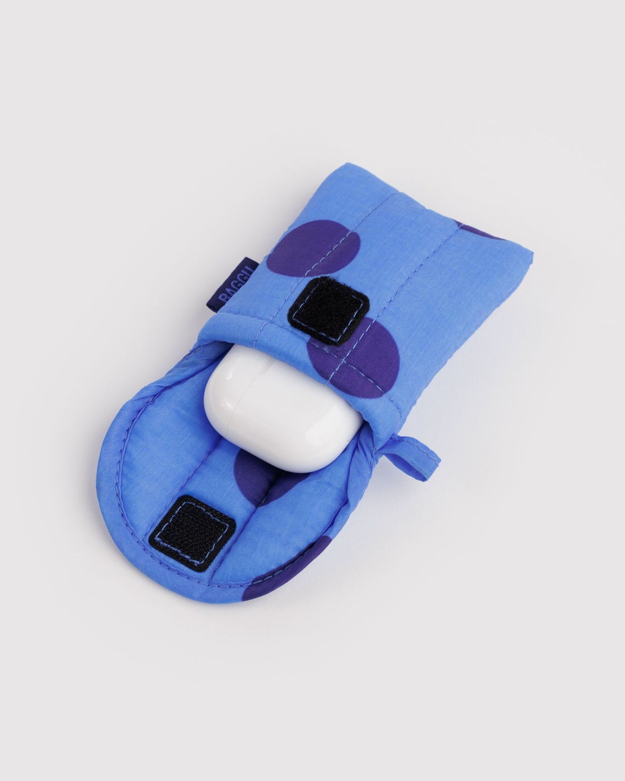 Puffy Earbuds Case - Blue Polka Dot
