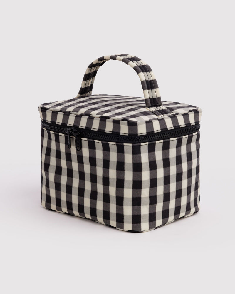 BAGGU  Large Cosmetic Case - Black and Cream Gingham