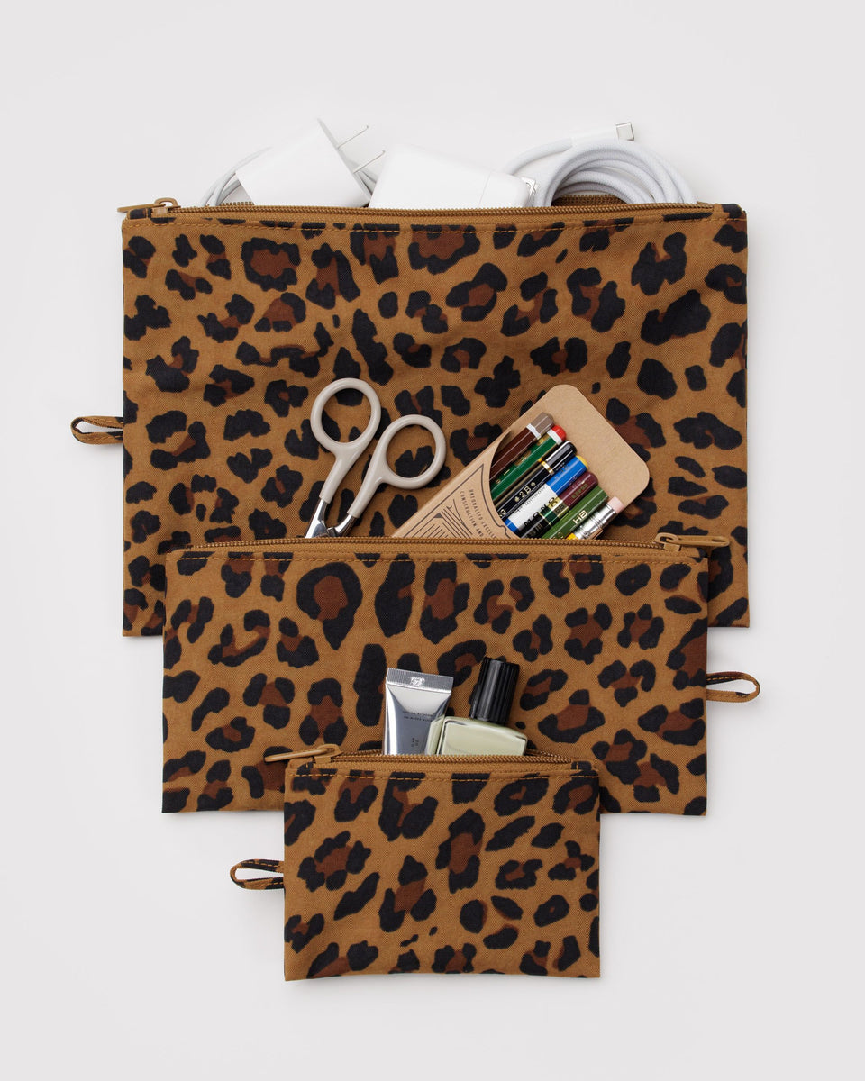BAGGU Organization Flat Pouch Set - Leopard