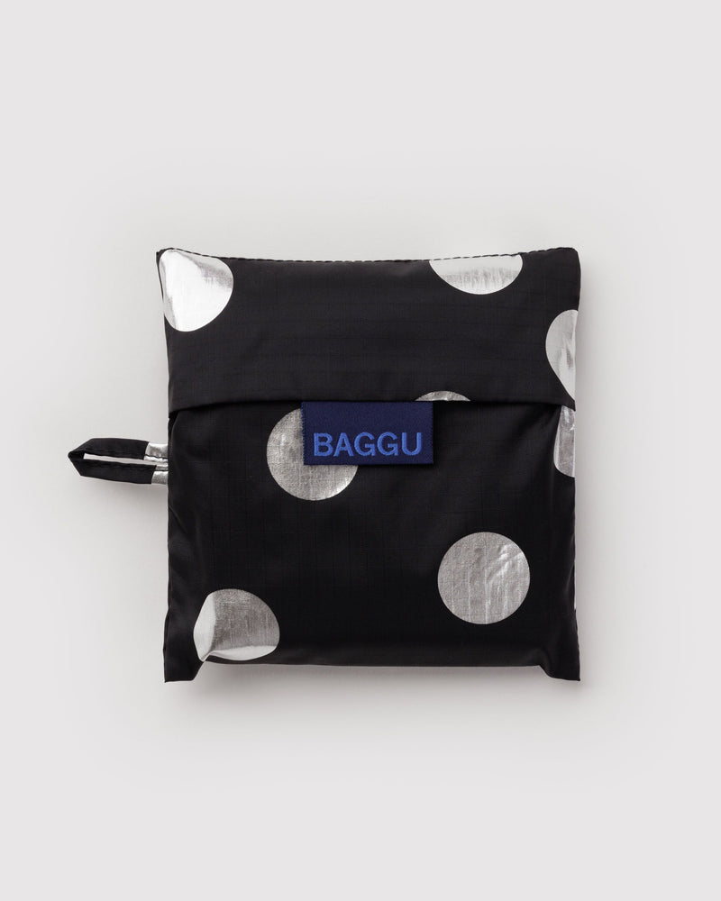 BAGGU Standard Standard Baggu - Silver Metallic Polka Dot