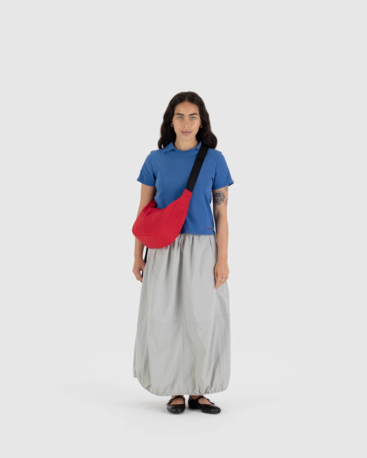 Medium Nylon Crescent Bag - Candy Apple 47