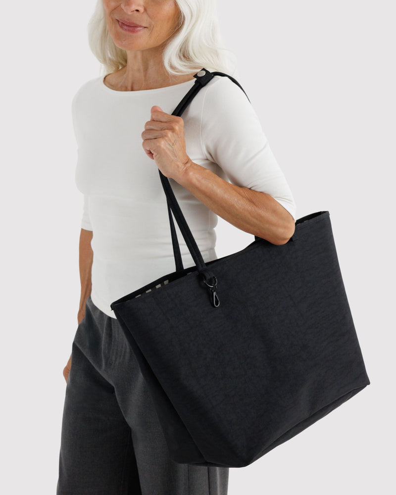 BAGGU  Large Nylon Reversible Tote - Black Mix