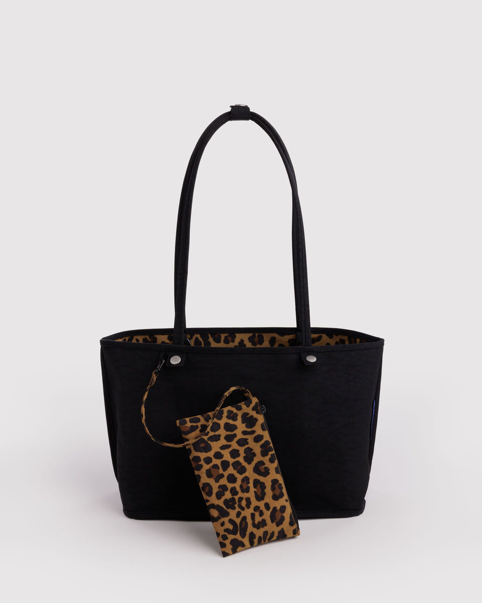 BAGGU New Arrivals Medium Nylon Reversible Tote - Leopard Mix