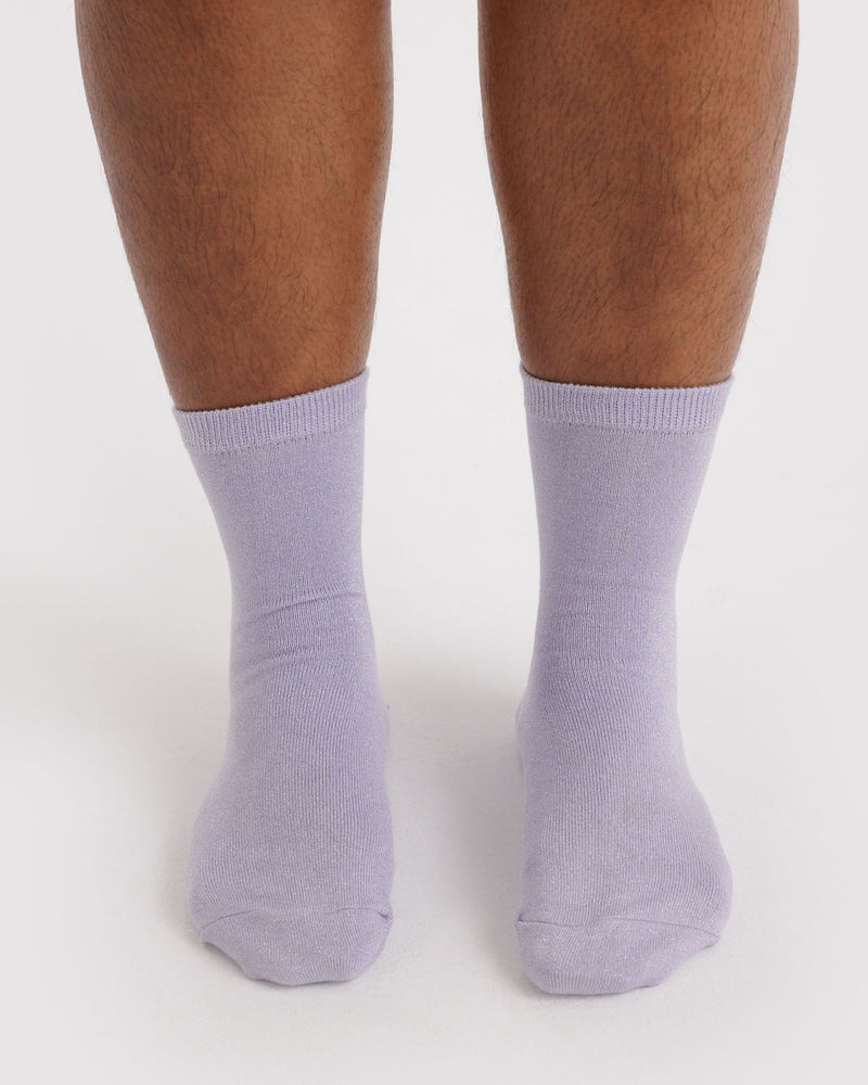 BAGGU New Arrivals Crew Sock - Lilac Metallic