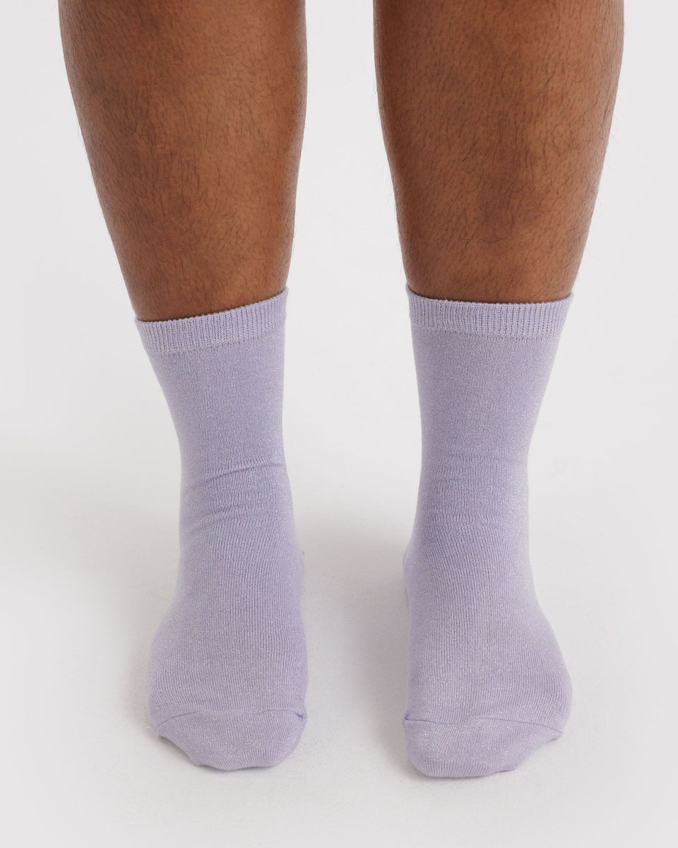 BAGGU New Arrivals Crew Sock - Lilac Metallic