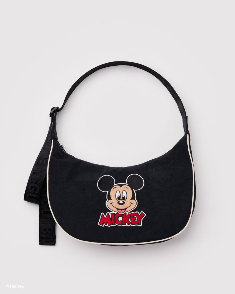BAGGU  Medium Nylon Crescent Bag - Embroidered Mickey Mouse Club
