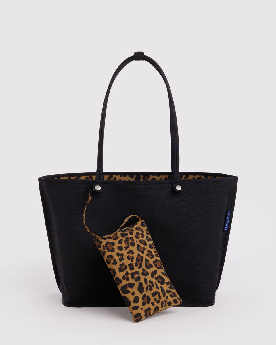 BAGGU New Arrivals Large Nylon Reversible Tote - Leopard Mix