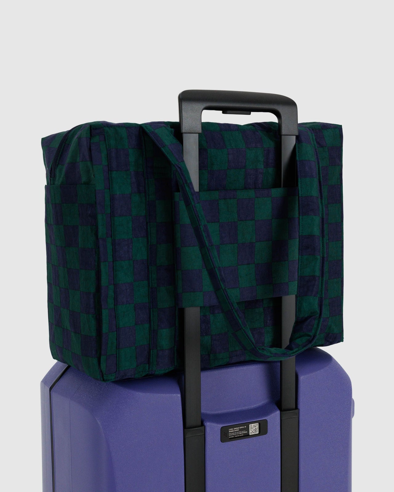 Small Cloud Carry-On - Navy Green Check