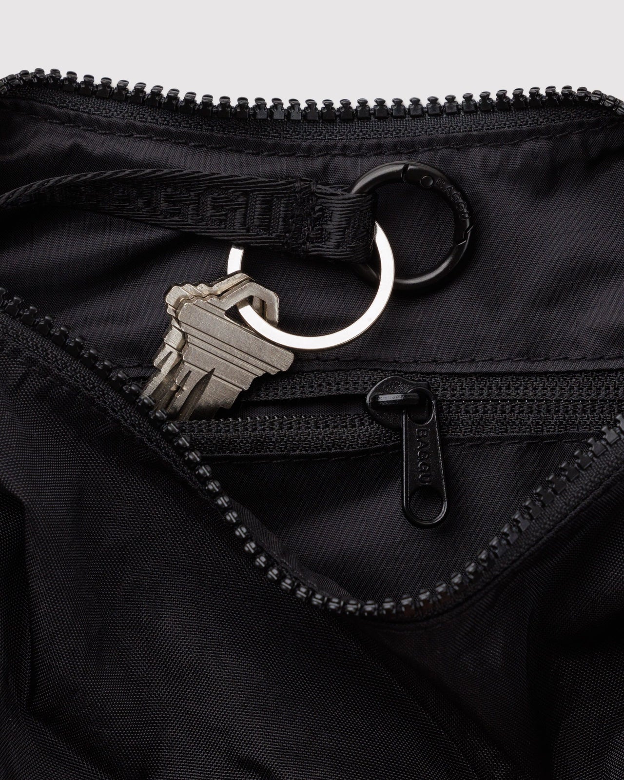 Small Nylon Crescent Bag - Black