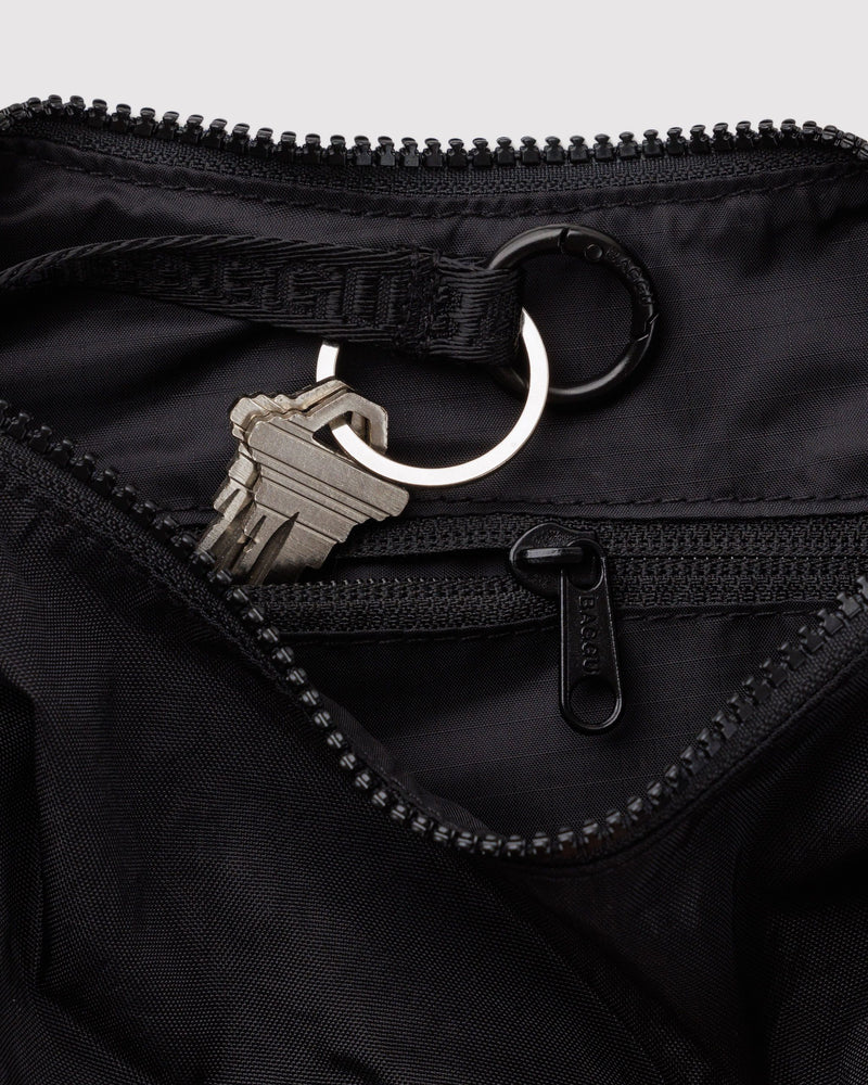 BAGGU  Small Nylon Crescent Bag - Black