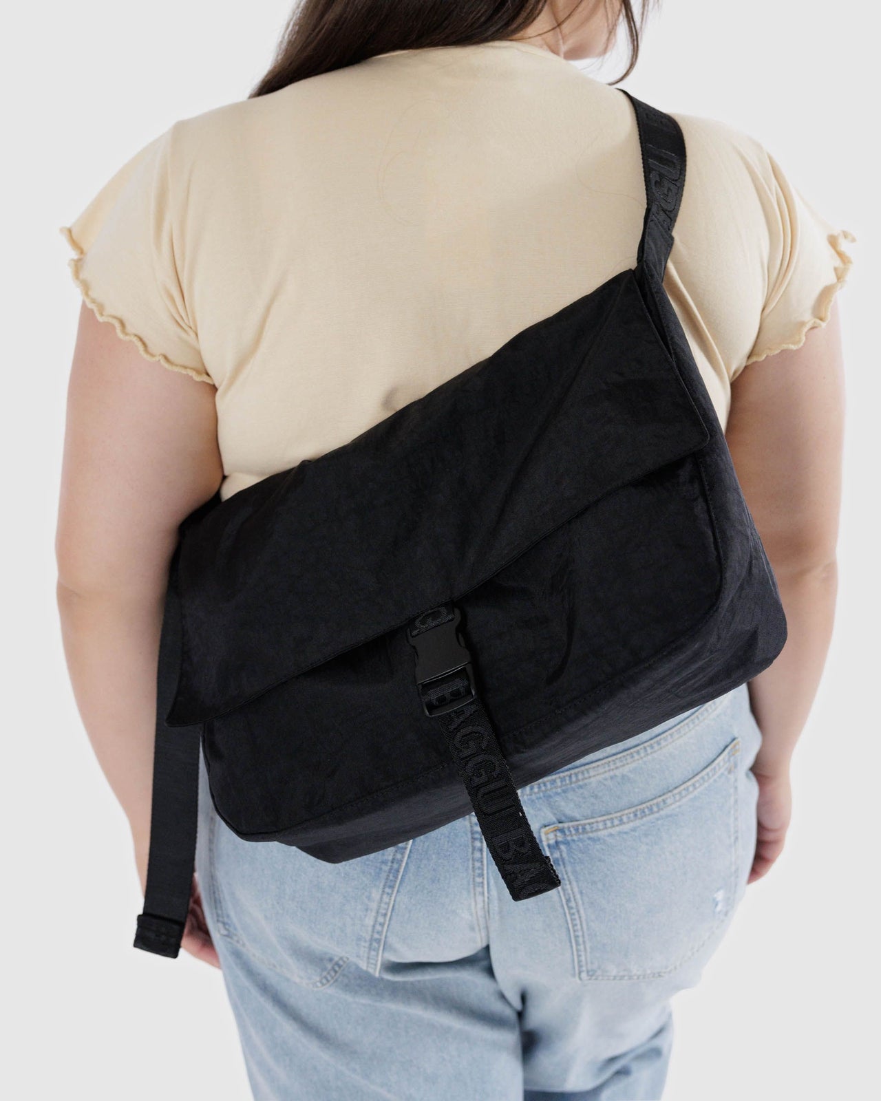 Nylon Messenger Bag - Black