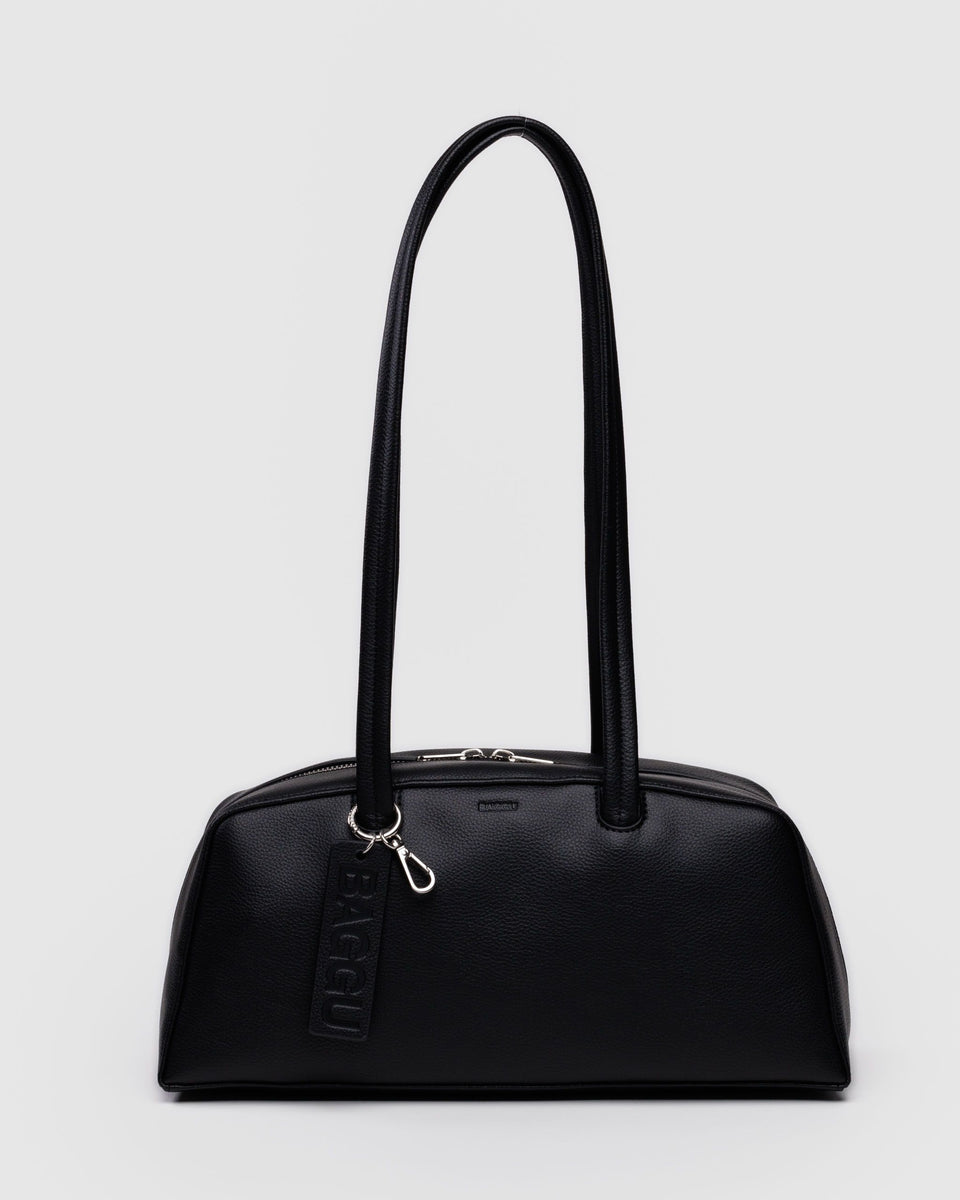BAGGU PRODUCTS Recycled Leather Bowler Bag - Black