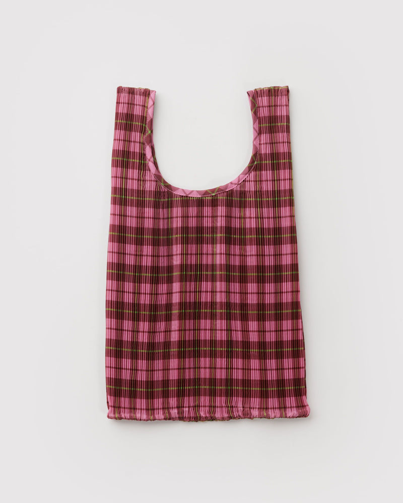 BAGGU  Pleated Baggu - Azalea Pink Tartan