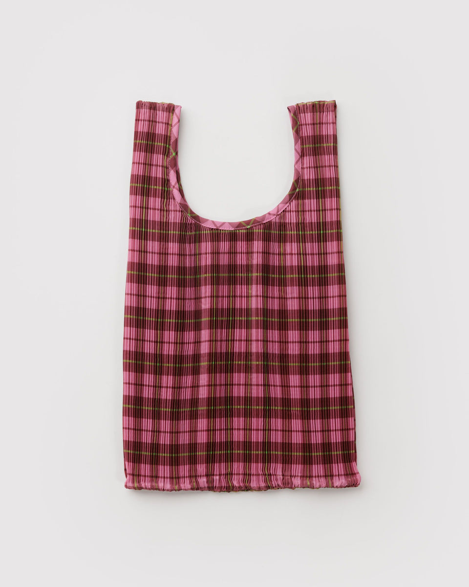 BAGGU New Arrivals Pleated Baggu - Azalea Pink Tartan